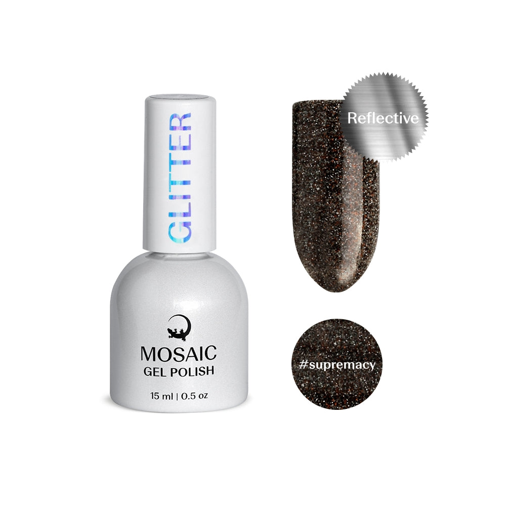 VSP vernis semi-permanent supremacy glitter reflective noir pailleté mosaic strasbourg ongle pas cher
