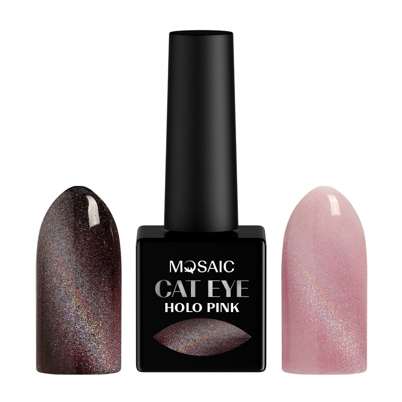 cat eye holo pink mosaic  strasbourg ongle pas cher 