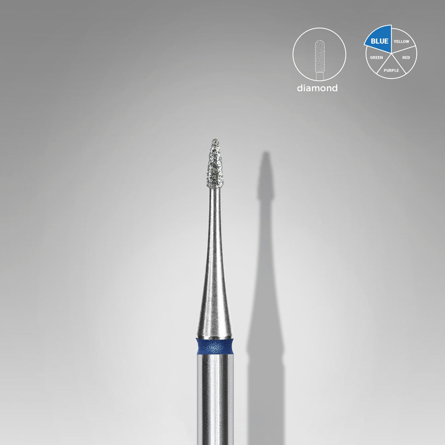 Foret à clou Diamanté Flamme Mini, bleu, EXPERT Diamètre Tête 1 Mm / Partie Active 3 mm - MANUCURE RUSSE