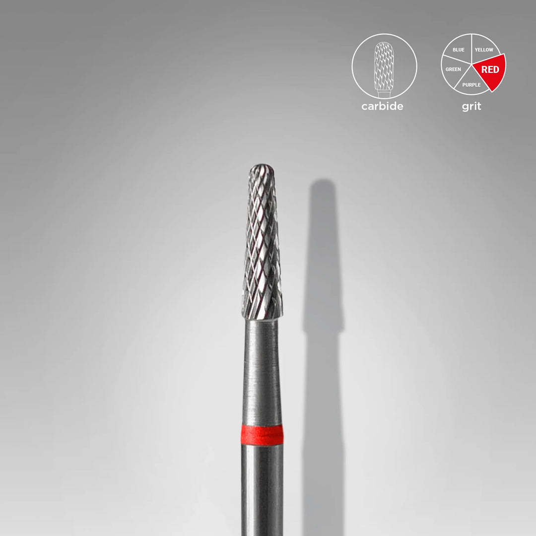 Foret à clous En Carbure de cône, rouge, Diamètre Tête 2.3 Mm / Partie Active 8 Mm - MANUCURE RUSSE