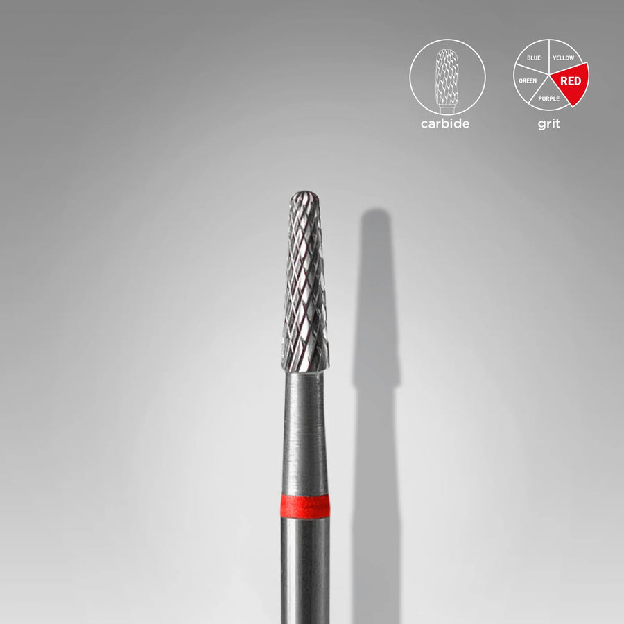 Foret à clous En Carbure de cône, rouge, Diamètre Tête 2.3 Mm / Partie Active 8 Mm - MANUCURE RUSSE