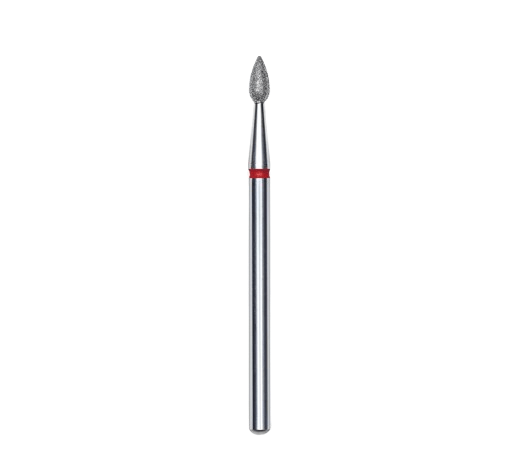 Fraise diamantée « Goutte » rouge, diamètre 2,3 mm, partie active 5 mm
