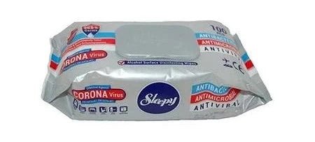 Lingettes nettoyantes désinfectantes - EN 14476 - 
bactéricide, virucide, levuricide - Sachet de 100