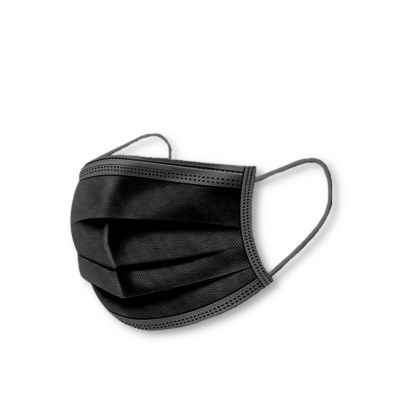 Masques Noirs Jetables - Boîte de 50 Pièces
