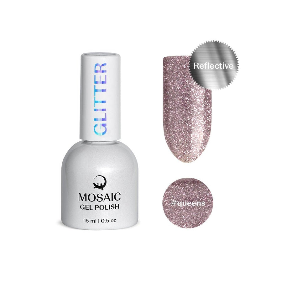 VSP vernis semi-permanent queens glitter reflective rose pailleté  mosaic strasbourg ongle pas cher 