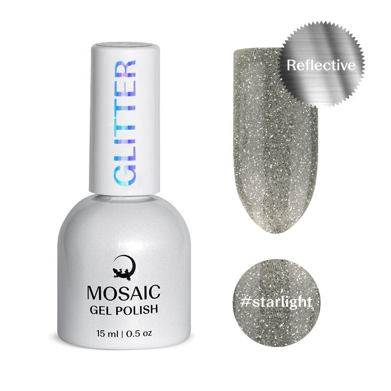 VSP vernis semi-permanent starlight glitter  reflective gris pailleté  mosaic strasbourg ongle pas cher 