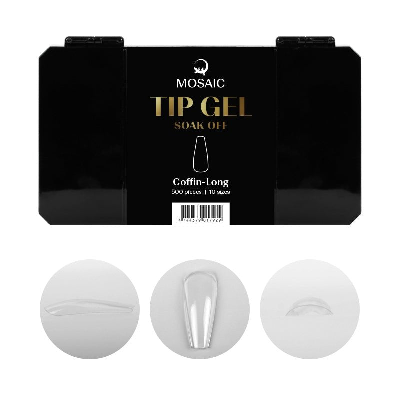 Tip gel soak gel coffin long 500 pcs - MANUCURE RUSSE