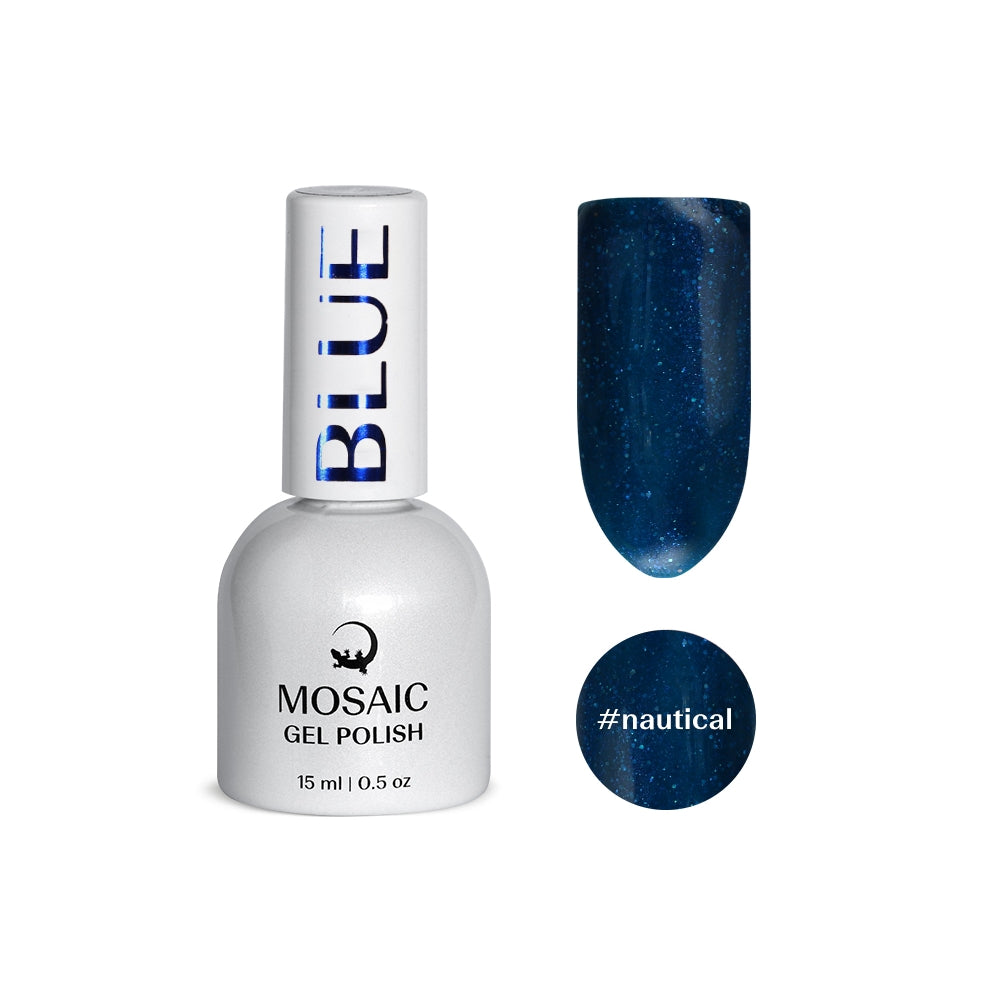 VSP vernis semi-permanent nautical blue bleu pailleté mosaic strasbourg ongle pas cher 