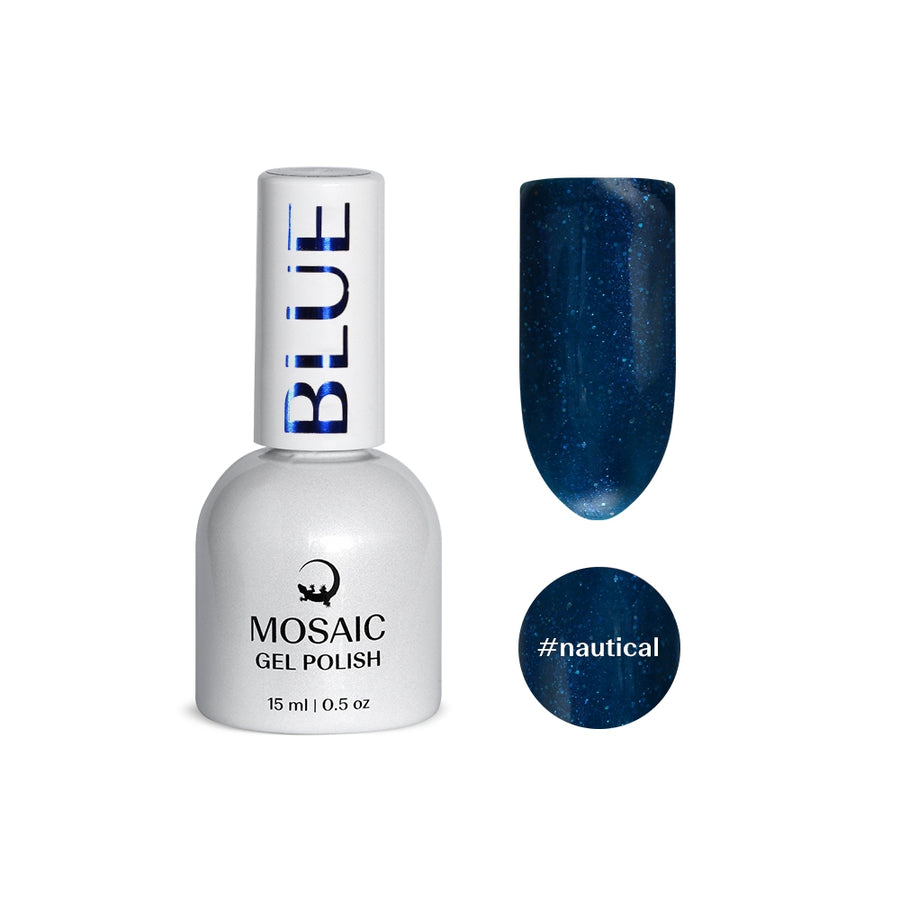 VSP vernis semi-permanent nautical blue bleu pailleté mosaic strasbourg ongle pas cher 