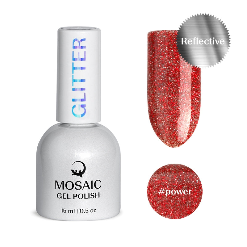 VSP vernis semi-permanent power glitter reflective  rouge pailleté mosaic strasbourg ongle pas cher 