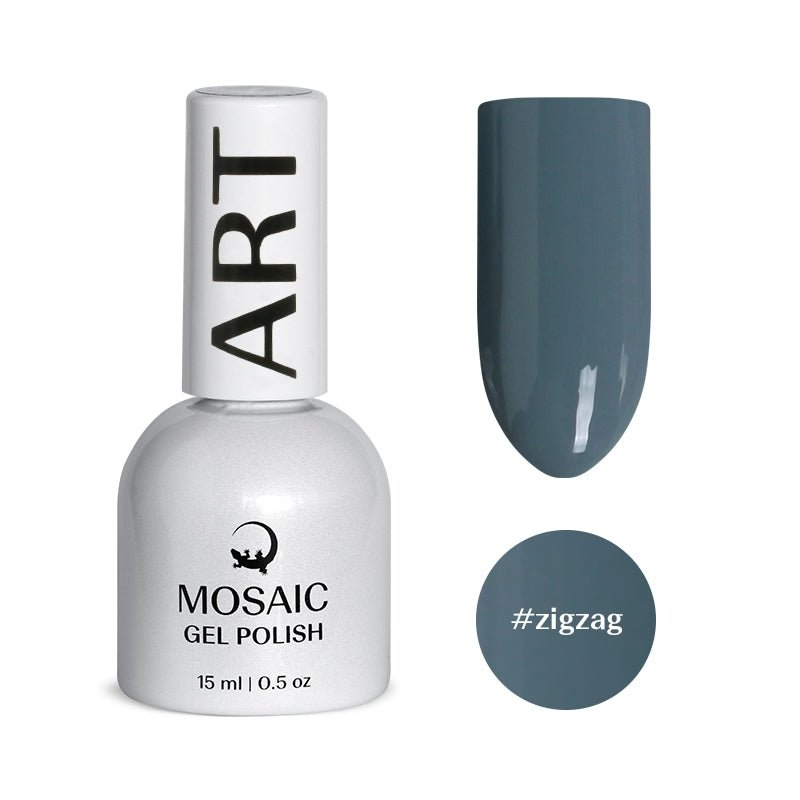 VSP vernis semi-permanent zigzag art bleu/ gris mosaic strasbourg ongle pas cher 