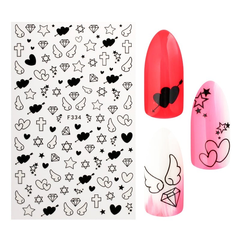 Stickers coeurs noir